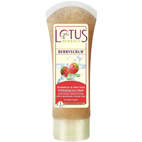 Lotus Herbals BerryscrubStrawberry and Aloe Vera Exfoliating Face Wash - RNCK Multi Projects Ltd.
 - 1