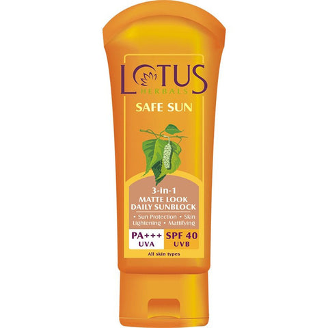 Lotus Herbals Safe Sun 3 In 1 Matte-Look Daily Sunblock PA+++ SPF-40 - RNCK Multi Projects Ltd.
